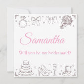 Personalized Will You Be My Bridesmaid Card  招待状 (正面)