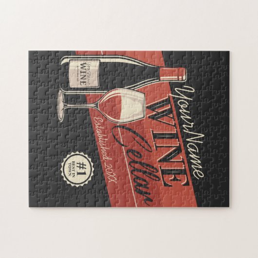 Personalized Wine Cellar Bottle Tasting Room Bar ジグソーパズル (横)