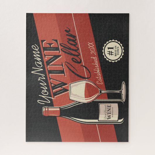 Personalized Wine Cellar Bottle Tasting Room Bar  ジグソーパズル (縦)