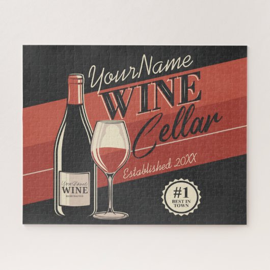 Personalized Wine Cellar Bottle Tasting Room Bar  ジグソーパズル (横)