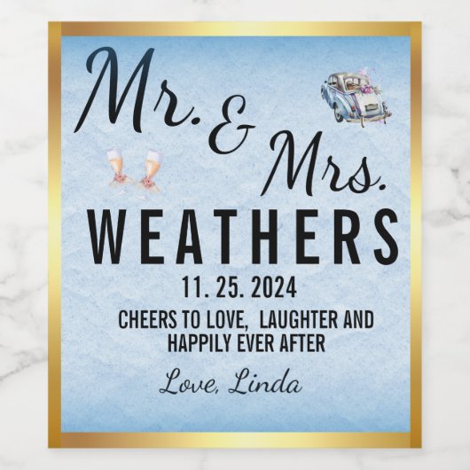 Personalized Wine Labels: Toast to Love! ワインラベル (シングルラベル)