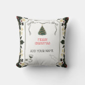 Personalized Wine Lover Christmas Tree Pillow クッション (正面)
