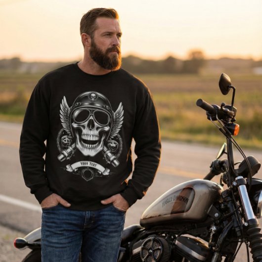 Personalized Winter Biker Skull Motorcycle スウェットシャツ