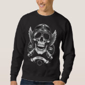 Personalized Winter Biker Skull Motorcycle スウェットシャツ (正面)