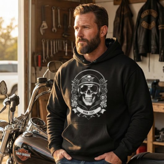Personalized Winter Biker Skull Motorcycle パーカ