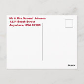 Personalized Winter Cardinal Holiday, Christmas, ポストカード (裏面)