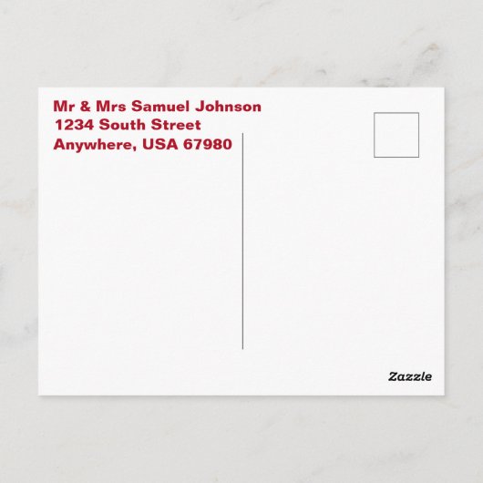 Personalized Winter Cardinal Holiday, Christmas, ポストカード (裏面)