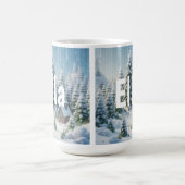 Personalized Winter Christmas Forest   コーヒーマグカップ (中央)
