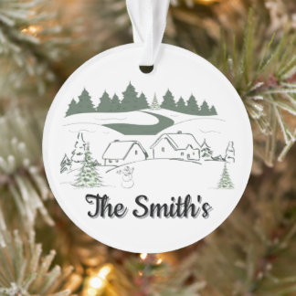 Personalized Winter Christmas Tree Ornament オーナメント