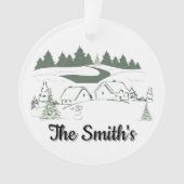 Personalized Winter Christmas Tree Ornament オーナメント (正面)