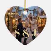 Personalized Winter Engagement Keepsake セラミックオーナメント (裏面)