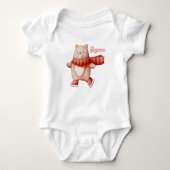 Personalized Winter Holiday Baby Bodysuit  ベビーボディスーツ (正面)