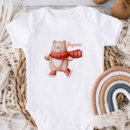 Personalized Winter Holiday Baby Bodysuit  ベビーボディスーツ
