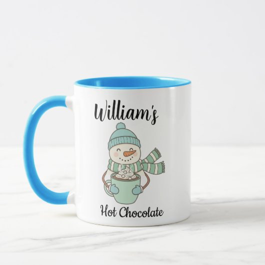 Personalized Winter Hot Chocolate Mug – Snowman  マグカップ (左)