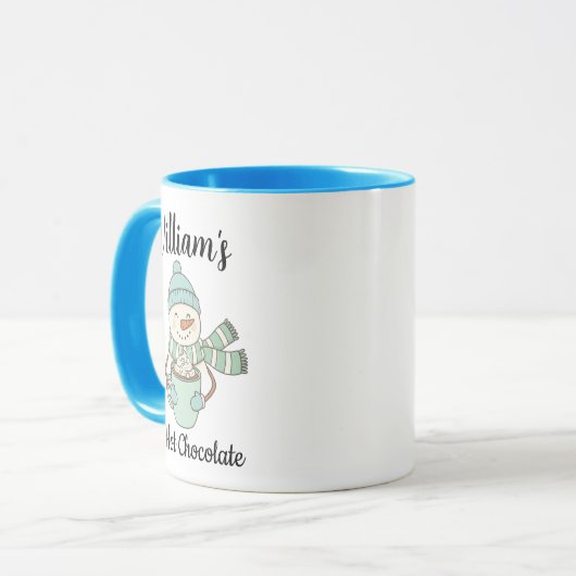 Personalized Winter Hot Chocolate Mug – Snowman  マグカップ (正面左)