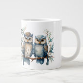 Personalized winter owl ジャンボコーヒーマグカップ (右)