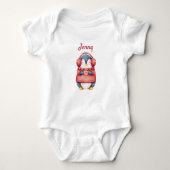Personalized Winter Penguin Baby Bodysuit ベビーボディスーツ (正面)