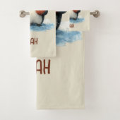Personalized Winter Penguin Basketball Kid Towel バスタオルセット (インサイチュ)