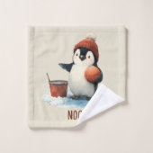 Personalized Winter Penguin Basketball Kid Towel バスタオルセット (ウォッシュタオル)