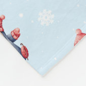Personalized Winter Penguin Boys Fleece Blanket フリースブランケット (角)