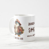 Personalized Winter Penguin Firefighter Gift Mug コーヒーマグカップ (正面左)