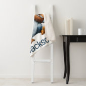 Personalized Winter Penguin Football Kid シェルパブランケット (インサイチュ)