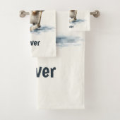 Personalized Winter Penguin Hockey Kid バスタオルセット (インサイチュ)