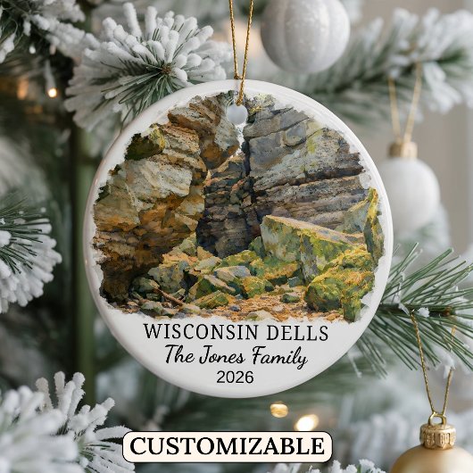 Personalized Wisconsin Dells Ornament, Wisconsin セラミックオーナメント