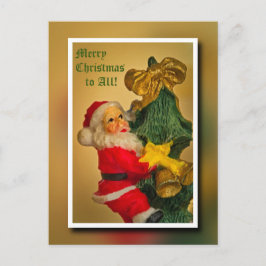 Personalized Wish from Papa Noel on Christmas Tree シーズンポストカード