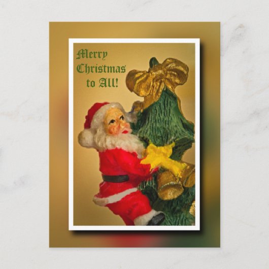 Personalized Wish from Papa Noel on Christmas Tree シーズンポストカード (正面)