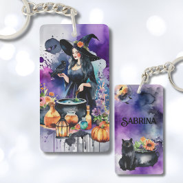 Personalized Witches Spell Watercolor キーホルダー