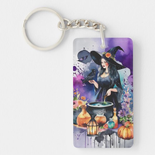 Personalized Witches Spell Watercolor キーホルダー (正面)