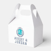 Personalized wite blue Monogram Wedding  フェイバーボックス (裏面サイド)