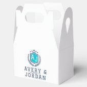 Personalized wite blue Monogram Wedding  フェイバーボックス (オープン)