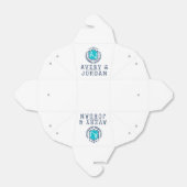 Personalized wite blue Monogram Wedding  フェイバーボックス (折り畳みなし)