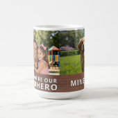 Personalized with 2 Photos and Text コーヒーマグカップ (中央)