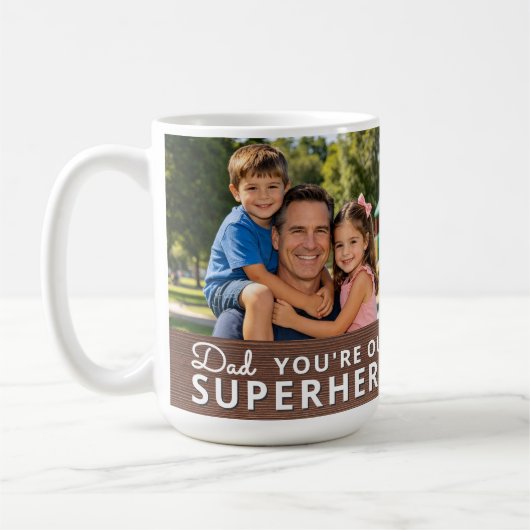 Personalized with 2 Photos and Text コーヒーマグカップ (左)