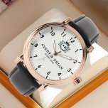 Personalized with his & her initials and monogram  腕時計<br><div class="desc">Personalized with his & her initials and date, this custom watch is a sweet anniversary gift to celebrate a milestone occasion for a couple. It makes a meaningful gift for a special day. Personalized Watch Wedding Gift for Groom, Watch For Groom, Anniversary Gift for Men, Groom Gift From Bride, Gift...</div>
