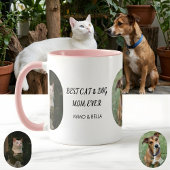 Personalized with Mimo & Bella Best Cat & Dog Mom  マグカップ