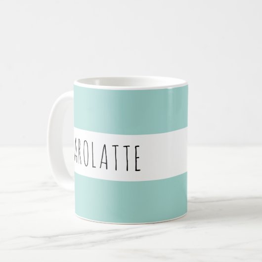 Personalized With Name Custom Mint コーヒーマグカップ (正面左)