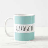 Personalized With Name Custom Mint コーヒーマグカップ (左)