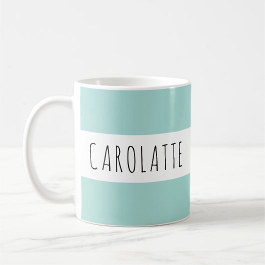 Personalized With Name Custom Mint コーヒーマグカップ (左)
