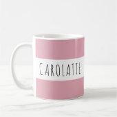 Personalized With Name Custom Pink コーヒーマグカップ (左)