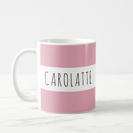 Personalized With Name Custom Pink コーヒーマグカップ (左)