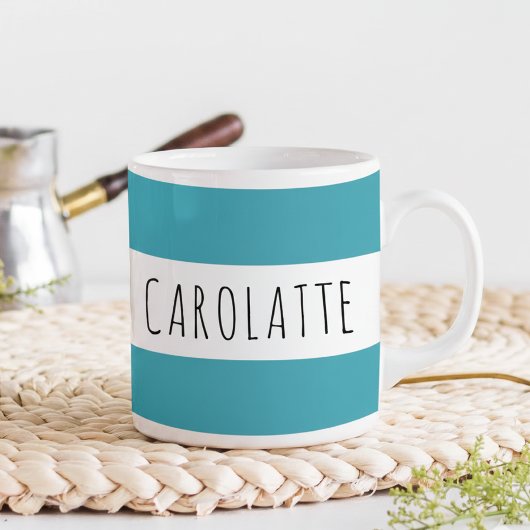 Personalized With Name Custom Turquoise コーヒーマグカップ