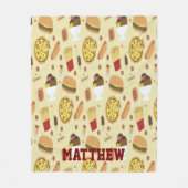 Personalized with Name Fast Food Fleece Blanket フリースブランケット (正面)