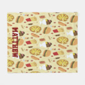 Personalized with Name Fast Food Fleece Blanket フリースブランケット (正面(横))