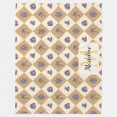 Personalized Wizard School Monogram Name Gold フリースブランケット (正面)