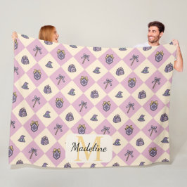 Personalized Wizard School Pink Monogram Name フリースブランケット