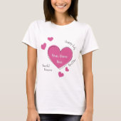 Personalized Women’s T-Shirt with Pink Heart Tシャツ (正面)